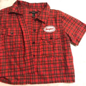 ‘Bonjour’ button up tee